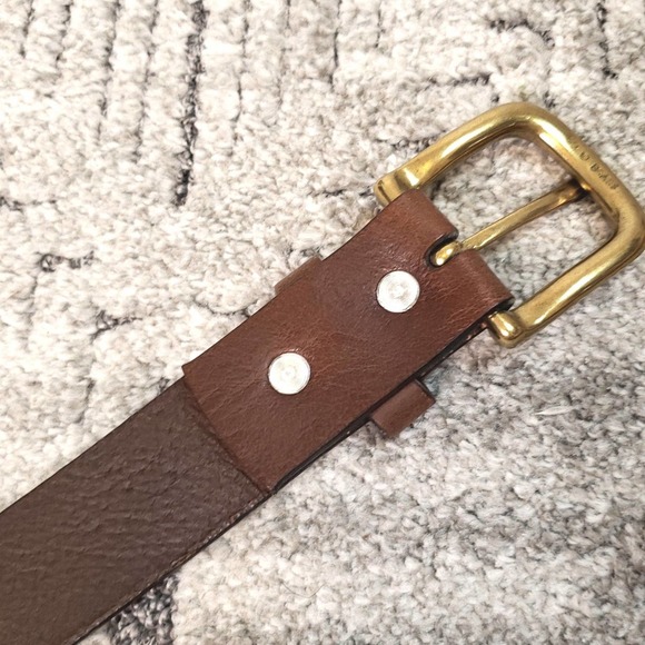 Levi's Brown Full Grain Leather Belt Size 32/80 - Picture 3 of 9